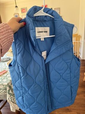 Lands' End Light Quilted Vest in Sky Blue